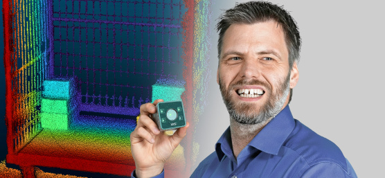 IDSプロダクトマネージャー Patrick Schick と、Nion 3D カメラおよびポイントクラウド