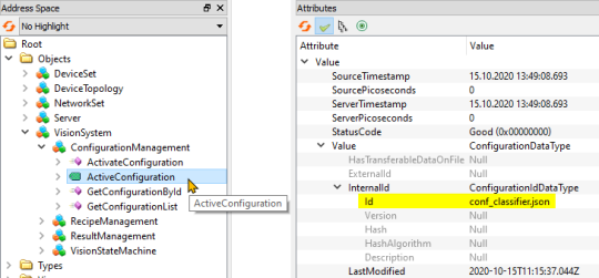 conf_classifier.jsonというIDが、ActiveConfigurationノードの値として出力されます。