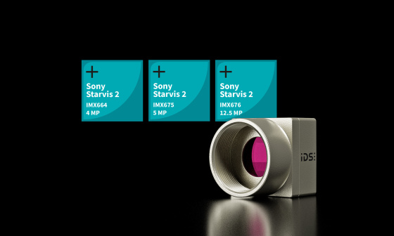 uEye CPは、Sony Starvis IMX664 4MP、Sony Starvis IMX675 5MP、Sony Starvis IMX676 12.5MPに対応しています。