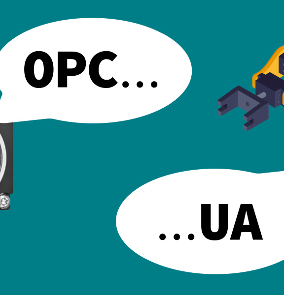 OPCUAについて吹き出しで会話するuEyeカメラとロボット（それぞれカットされている