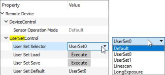 [User Set] コントロールの GenICam ノード