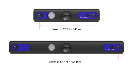 コンパクトな Ensenso C カメラシリーズは事前調整済み、異なるベースラインの「S」と「M」モデルで、様々な用途要件向けにすぐに使用できます。
