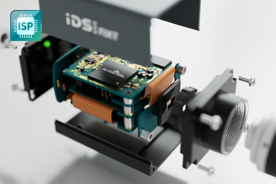 Ambarella チップを搭載した IDS NXT AI カメラの内部