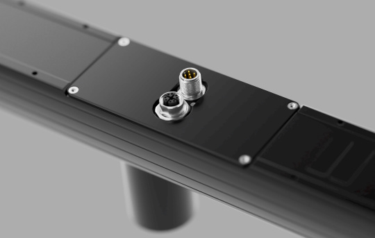 Ensenso C および CR 3D カメラの背面と接続部
