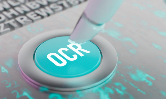 OCR」と書かれた白いボタン