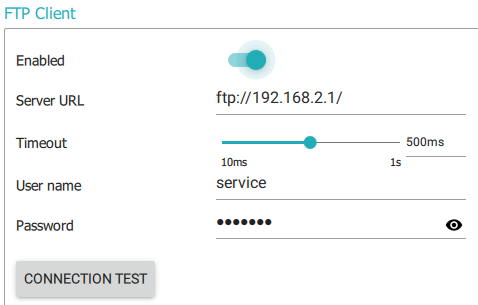 IDS NXTコックピットのFTPクライアントのスクリーンショット。