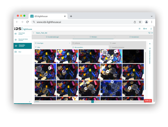 IDS lighthouseのData Managerのスクリーンショット。