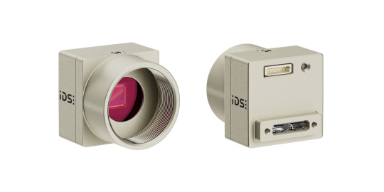 IDS uEye XCP カメラ、正面および背面図
