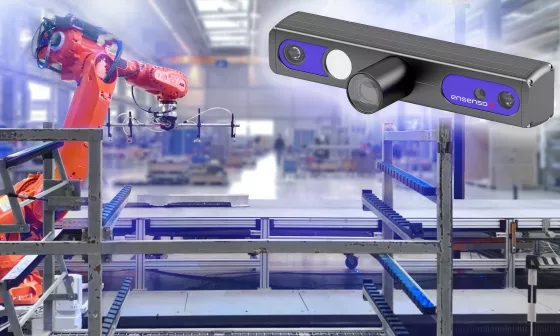 Ensenso Cカメラによるコンテナ検査用3D測定システムと自動荷役ロボット