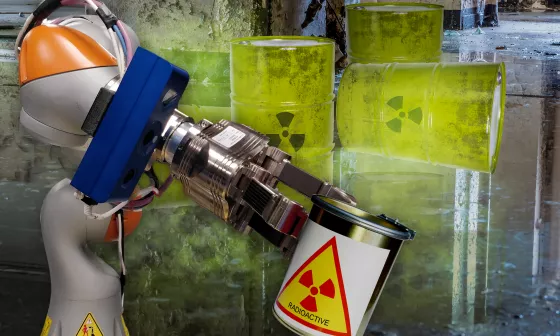 安全な核廃棄物処理のための Ensenso 3D カメラ搭載のロボット支援システム