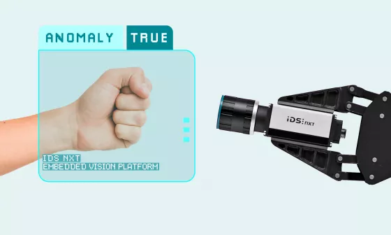 IDS NXTカメラが人工知能を使って握り拳を検出