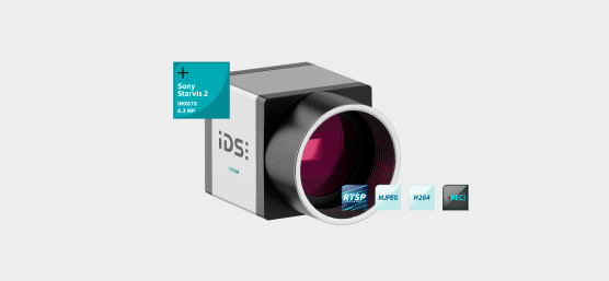 IDS ueye SCP監視カメラ、Sony Starvis 2搭載、RTSP、MJEG、H264、RECアイコン