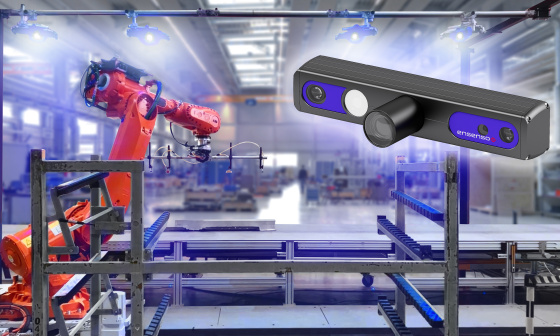 Ensenso C カメラを使用した3D 測定システムによるコンテナ検査とロボットによる自動搬出入