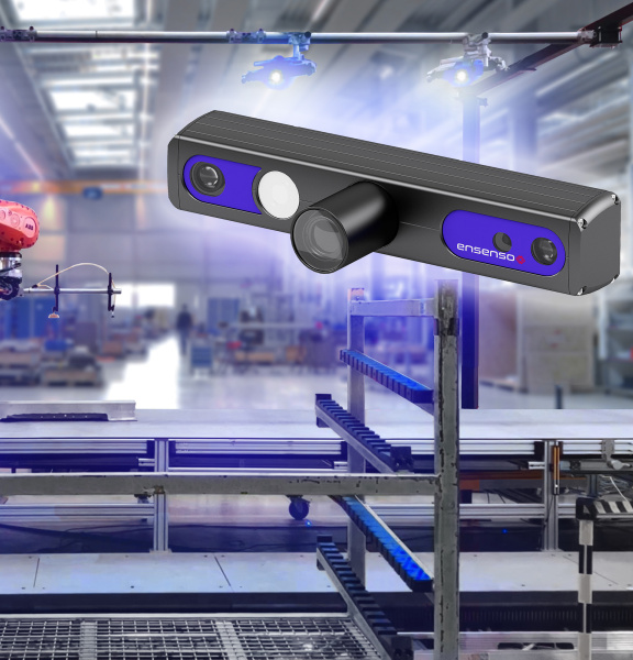 Ensenso C カメラを使用した3D 測定システムによるコンテナ検査とロボットによる自動搬出入