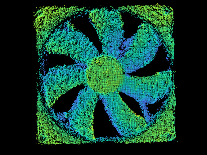 プロペラのカラフルな3D点群