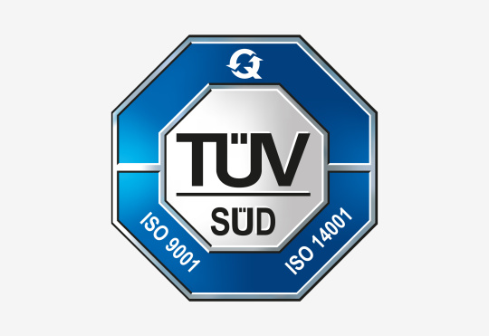 ISO 9001およびISO 14001ロゴ