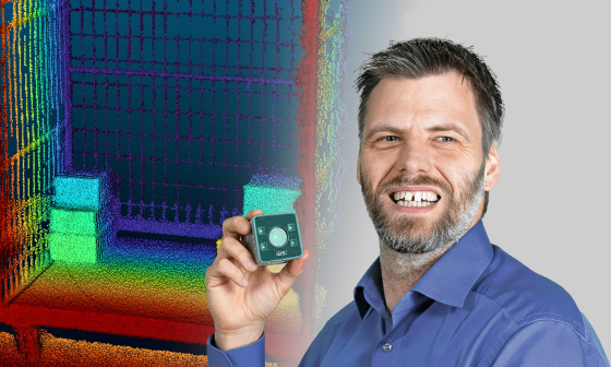 IDSプロダクトマネージャー Patrick Schick と、Nion 3D カメラおよびポイントクラウド