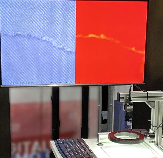IDS の GigE Vision カメラ GV-5880CP は繊維ウェブの検査時に、高精度の画像取得と精密な画像評価を実現 - sentin GmbH