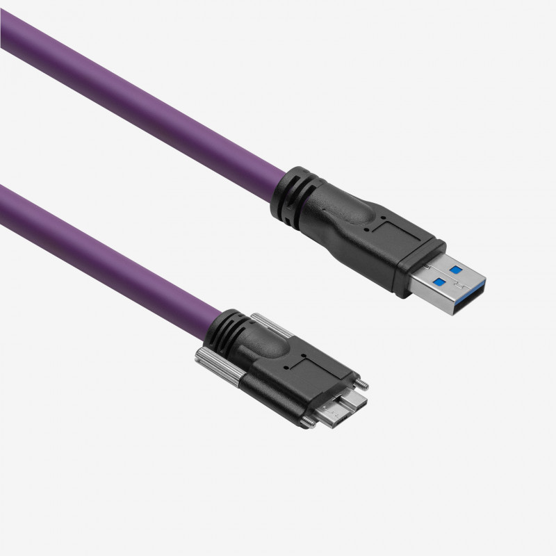 USB 3 HiFlex ケーブル、ストレート、ねじ込み式、2 m