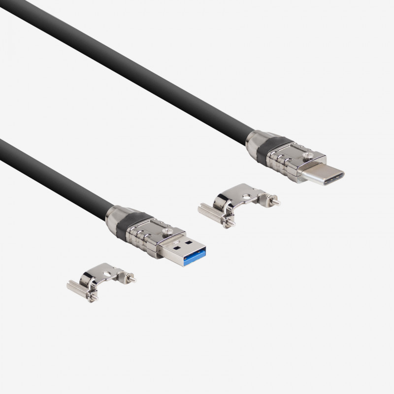 USB 3、標準ケーブル、 ストレート、ねじ込み式、1 m