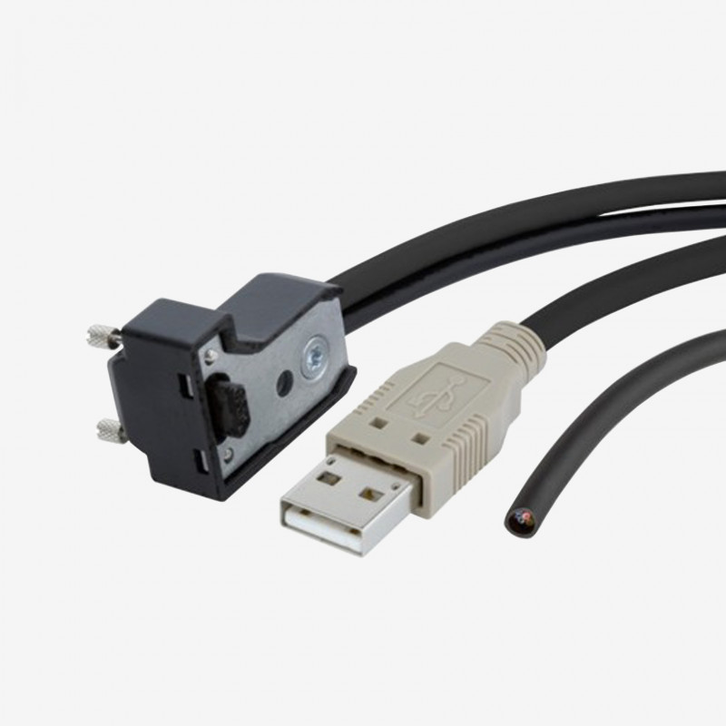 USB 2.0 並びに I/O、標準Yケーブル、下向き、ねじ込み式、3 m