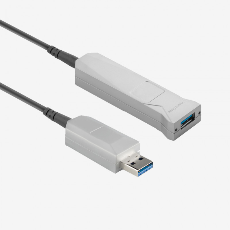 USB 3、AOC、アクティブケーブル、直線、ねじ込み式、10 m
