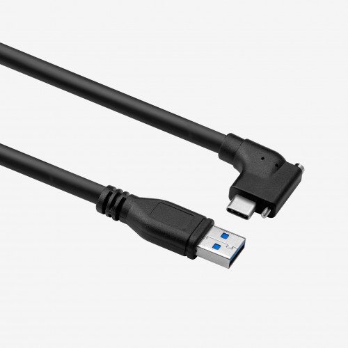 USB 3、標準ケーブル、左/右向き、ねじ込み式、5 m