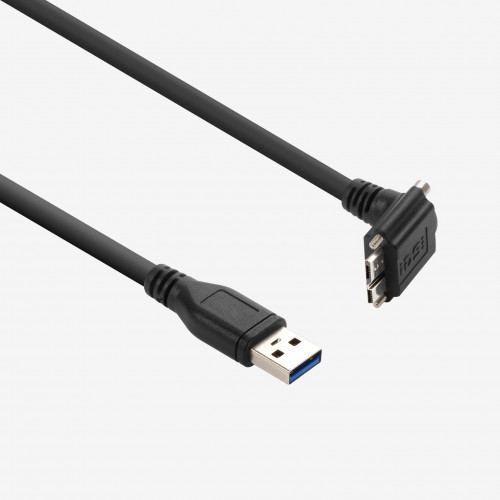 USB 3、標準ケーブル、 L 型コネクター、ねじ込み式、3 m