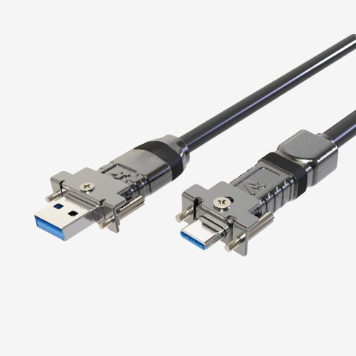USB 3、AOC、アクティブケーブル、直線、ねじ込み式、5 m