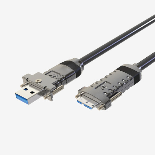 USB 3、AOC、アクティブケーブル、直線、ねじ込み式、5 m
