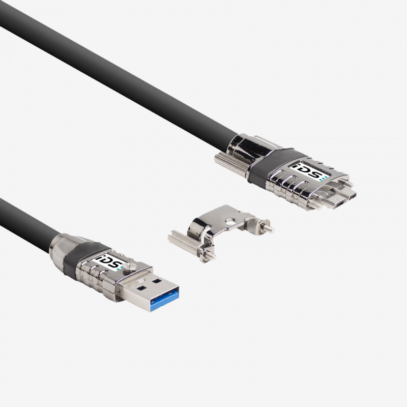 USB 3、標準ケーブル、 ストレート、ねじ込み式、1 m